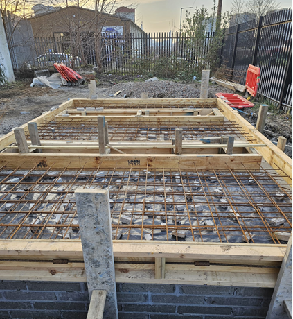 in-progress foundations, ready for laying concrete at cenergist's substation groundworks